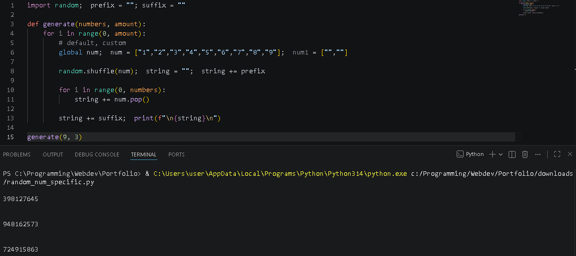 Random number generator